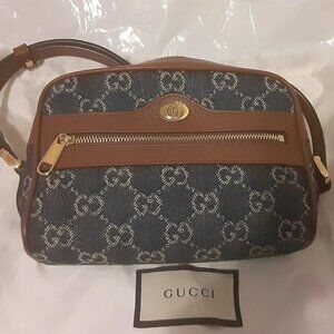 Nice Authentic GUCCI Mini Ophidia Bag GG Denim Excellent Condition!